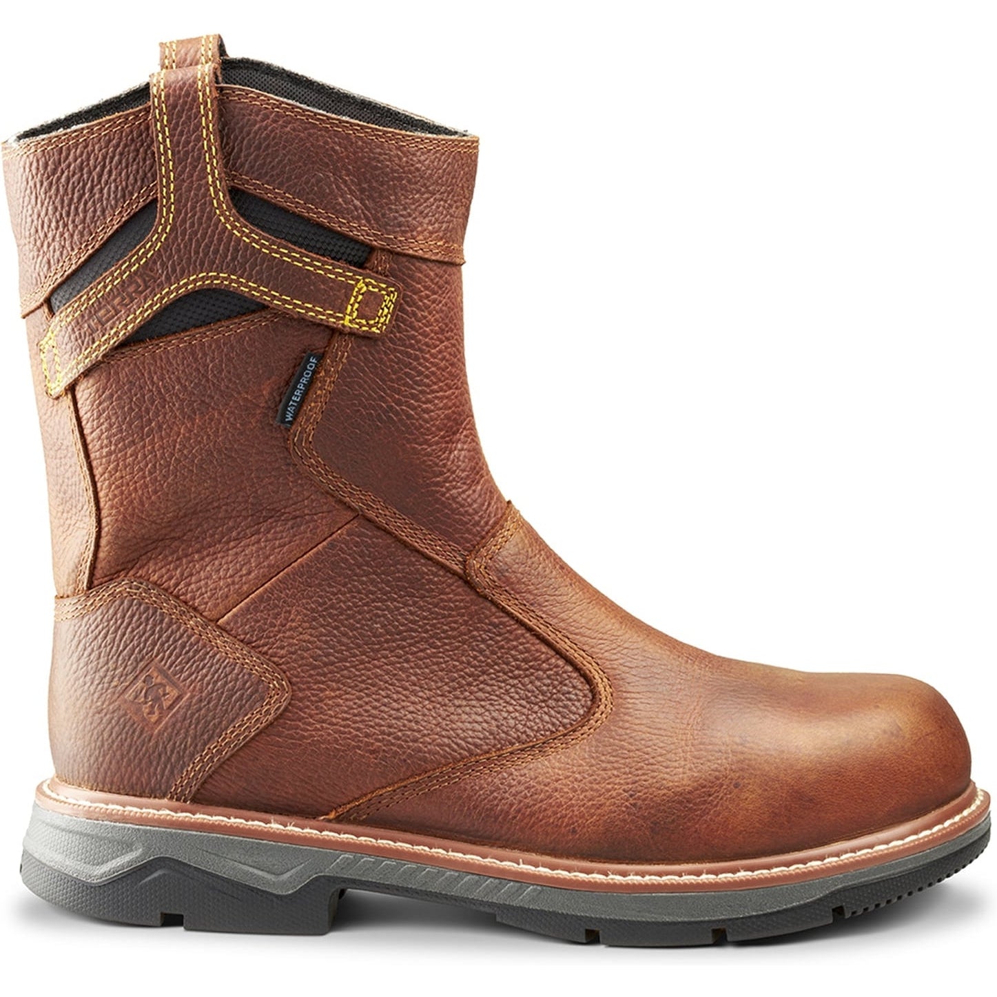 Terra Men's Patton Alloy Toe Waterproof Pull-On Safety Work Boot -Brown- 4TCBBN - Overlook Boots