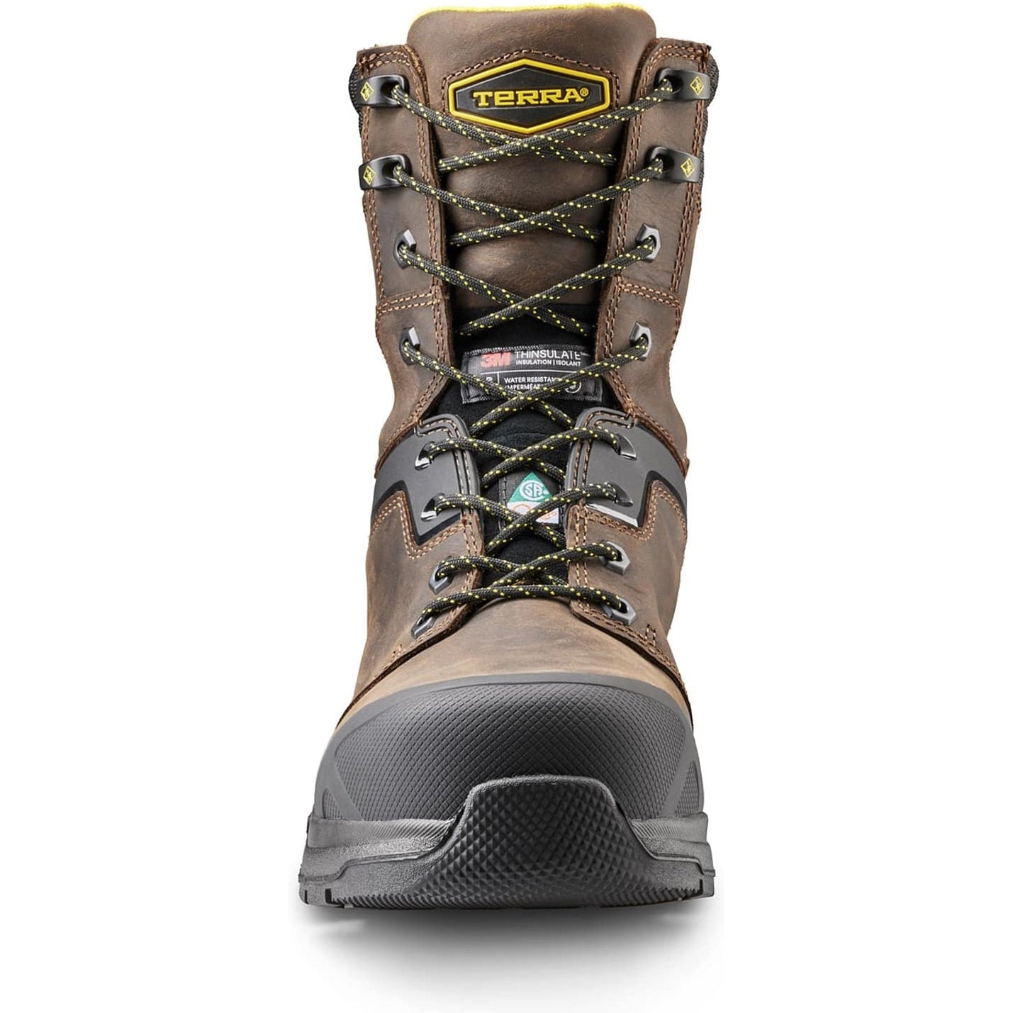 Terra Men's Carbine 8" Comp Toe WP Safety  Work Boot -Brown- 4TCRBN  - Overlook Boots