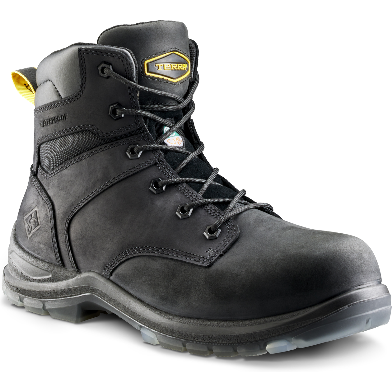 Terra Men's Byrne 6" Composite Toe Waterproof Safety Work Boot- Black- 839BBK - Overlook Boots