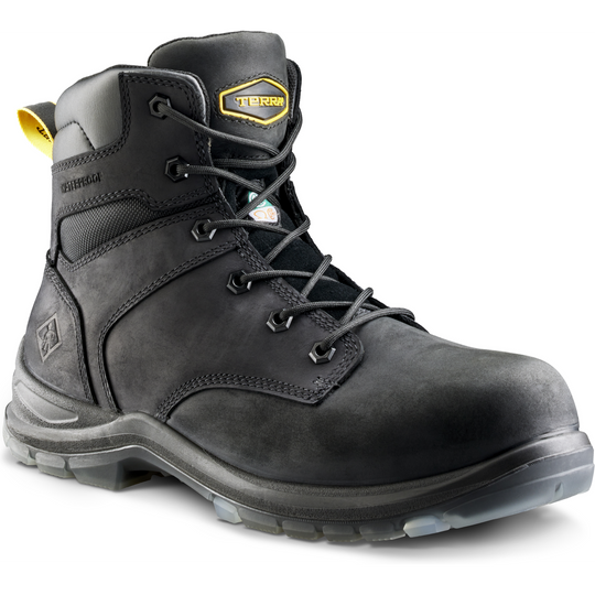 Terra Men's Byrne 6" Composite Toe Waterproof Safety Work Boot- Black- 839BBK - Overlook Boots