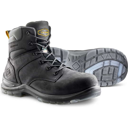 Terra Men's Byrne 6" Composite Toe Waterproof Safety Work Boot- Black- 839BBK 3 / Wide / Black - Overlook Boots