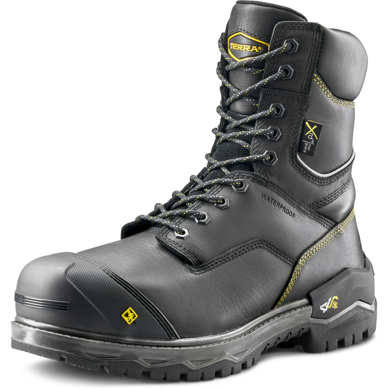 Terra Men's Gantry 8" Composite Toe Waterproof Met Guard Safety Work Boot- Black- 839CBK - Overlook Boots