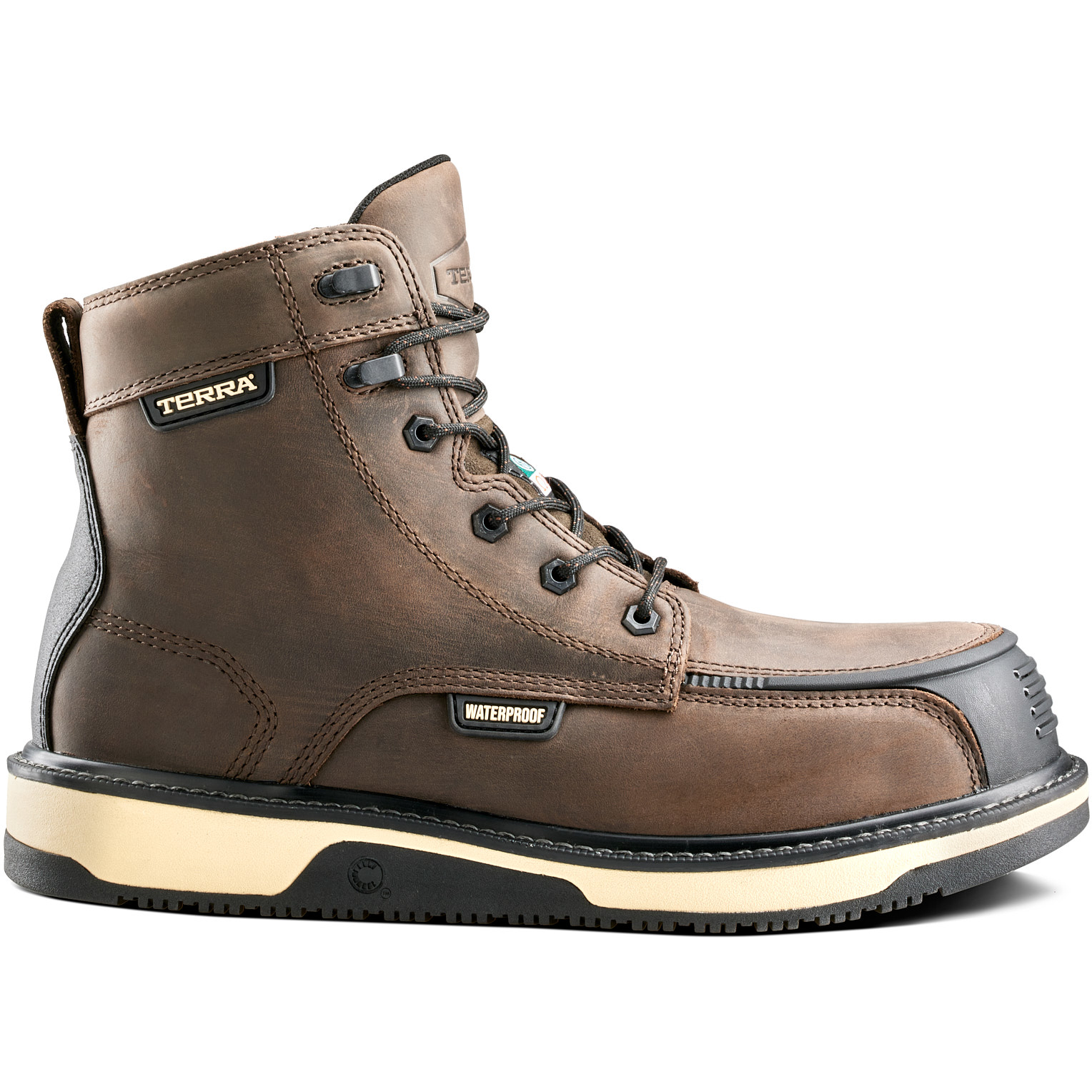 Terra Men's Ironstone 6" Composite Toe Waterproof Safety Work Boot- Brown- 839GDB - Overlook Boots