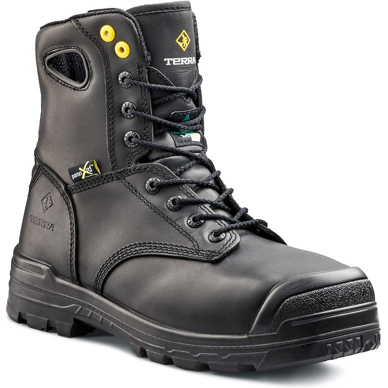 Terra Men's Paladin 8" Comp Toe WP Met Guard Work Boot -Black- R2988B 4 / Medium / Black - Overlook Boots