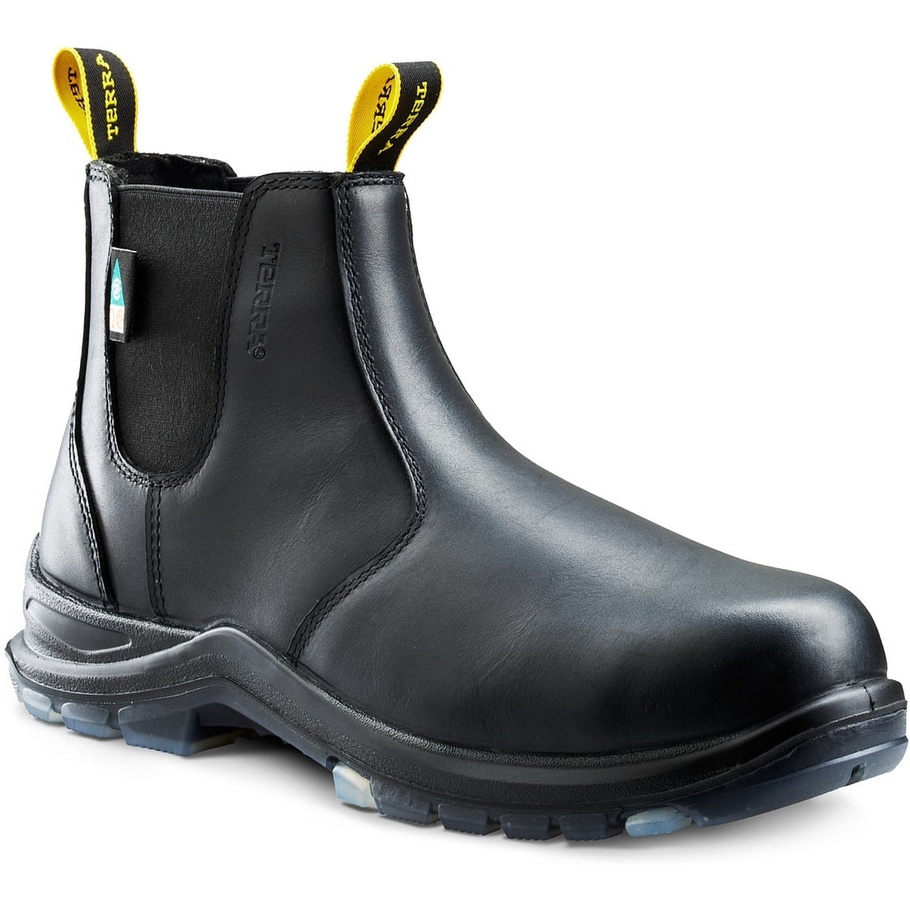 Terra Men's Murphy 6" Comp Toe Pull On WP Safety Work Boot -Black- R4NRBK 7 / Wide / Black - Overlook Boots