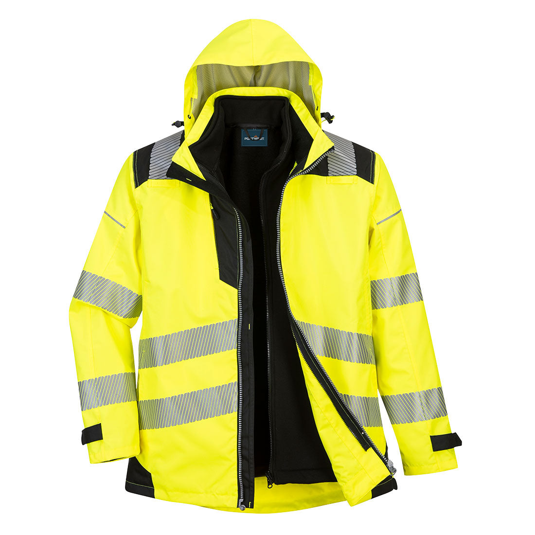 Portwest PW3 Hi-Vis 3-in-1 Jacket - Yellow/Black - PW365 Small - Overlook Boots