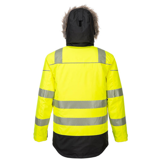 Portwest PW3 Hi-Vis Winter Parka - Yellow/Black - PW369 - Overlook Boots