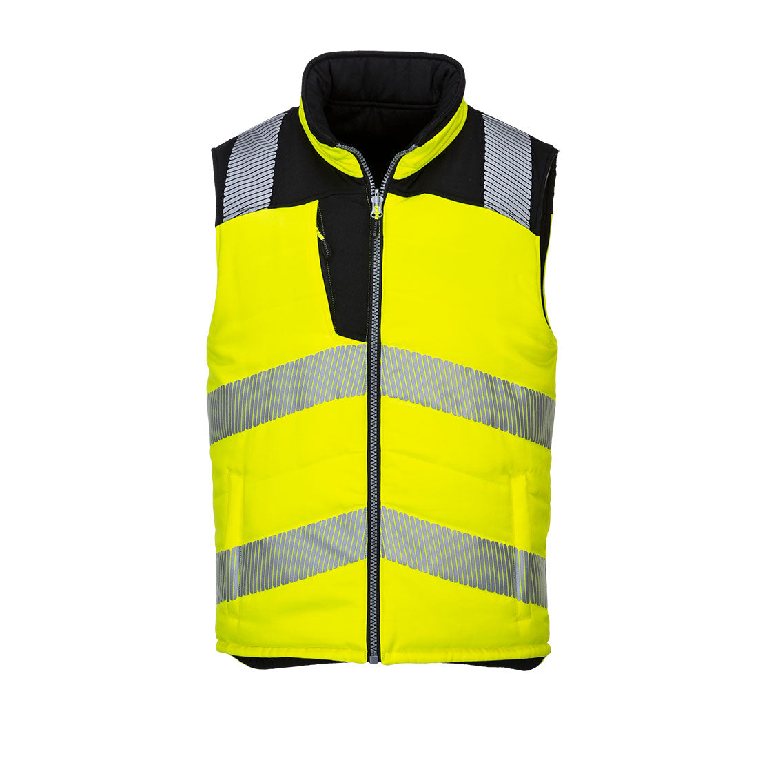 Portwest PW3 Hi-Vis Reversible Bodywarmer Vest - Yellow/Black - PW374 S - Overlook Boots