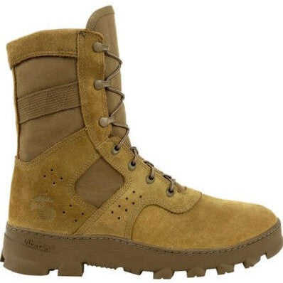 Rocky Men's USMC Tropical 8" Soft Toe Puncture Resistant USA Made Military Boot- RKC091 4 / Medium / Brown - Overlook Boots