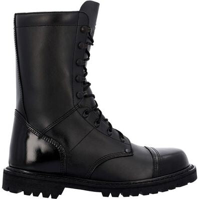 Rocky Women's Lace Up 10" Slip Resistant Military Jump Boot -Black- RKC157 5.0 / Medium / Black - Overlook Boots