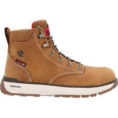 Rocky Men's Rebound 6" Comp Toe WP Wedge Work Boot -Brown- RKK0451 7 / Medium / Brown - Overlook Boots