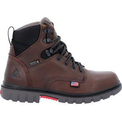 Rocky Men's Worksmart USA 6" WP Slip Resist Work Boot -Brown- RKK0452 8 / Medium / Brown - Overlook Boots