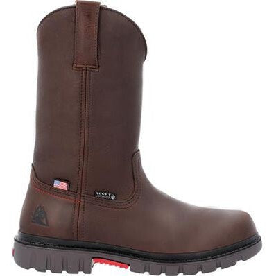 Rocky Men's Worksmart USA 11" WP Slip Resist Work Boot -Brown- RKK0453 8 / Medium / Brown - Overlook Boots