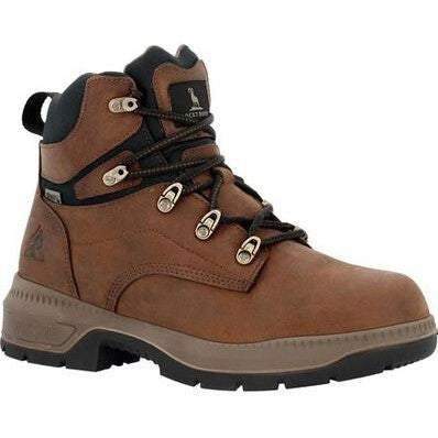 Rocky Men's Worksmart 6" Soft Toe Waterproof Slip Resistant Work Boot -Horse- RKK0457 7.0 / Medium / Brown - Overlook Boots