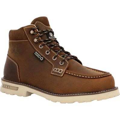 Rocky Men's Grindstone XTR 6" Soft Toe Waterproof Work Boot - Horse - RKK0495 7.0 / Medium / Brown - Overlook Boots