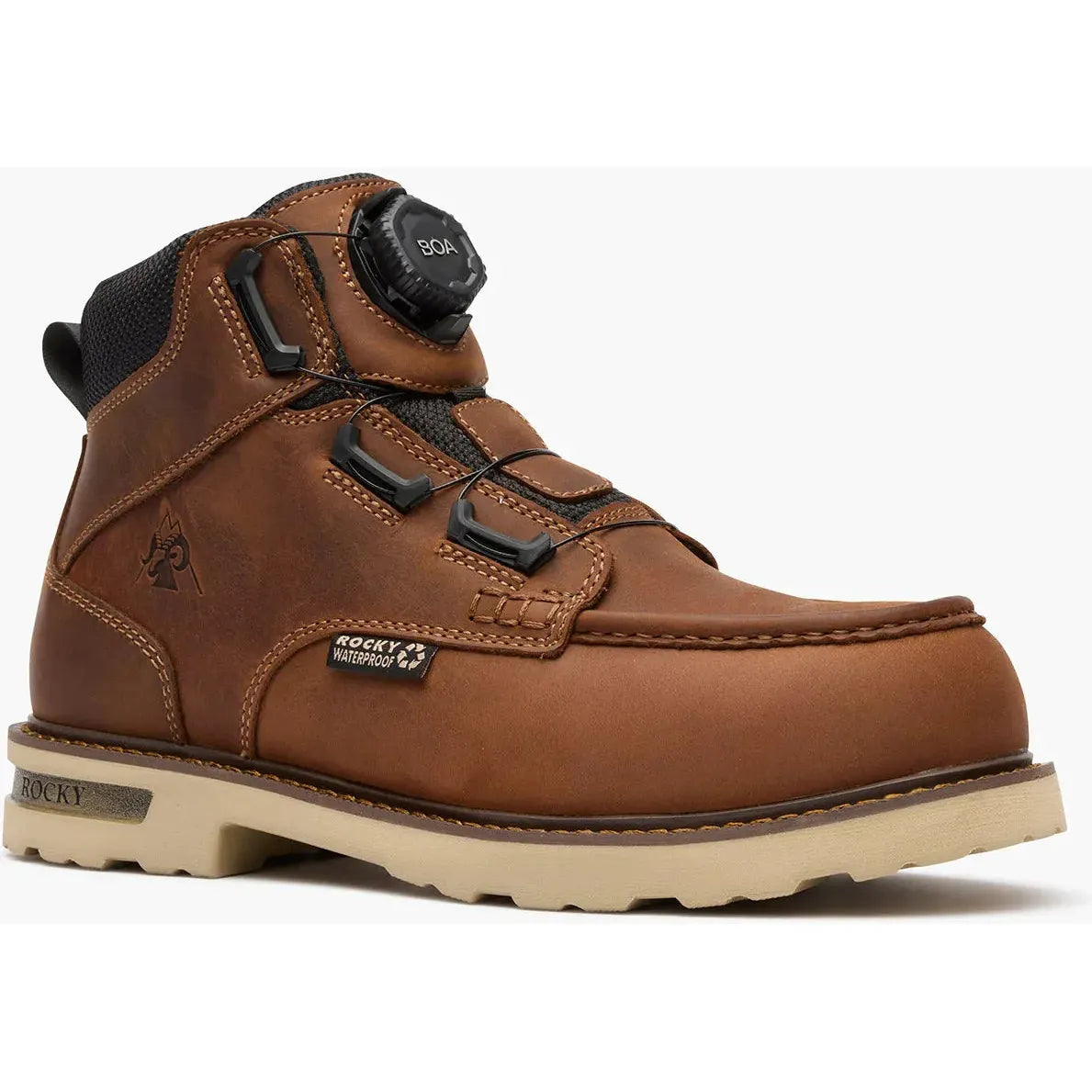 Rocky Men's Grindstone XTR 6” Waterproof BOA Work Boot - Brown - RKK0521 7 / Medium / Brown - Overlook Boots