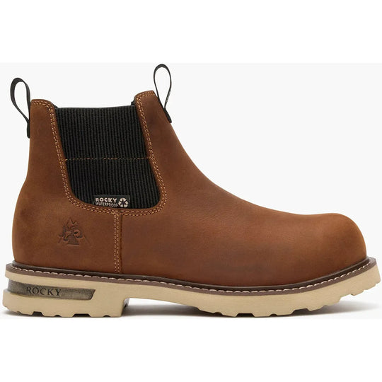 Rocky Men's Grindstone XTR 6” Waterproof Chelsea Work Boot- Brown- RKK0522 - Overlook Boots