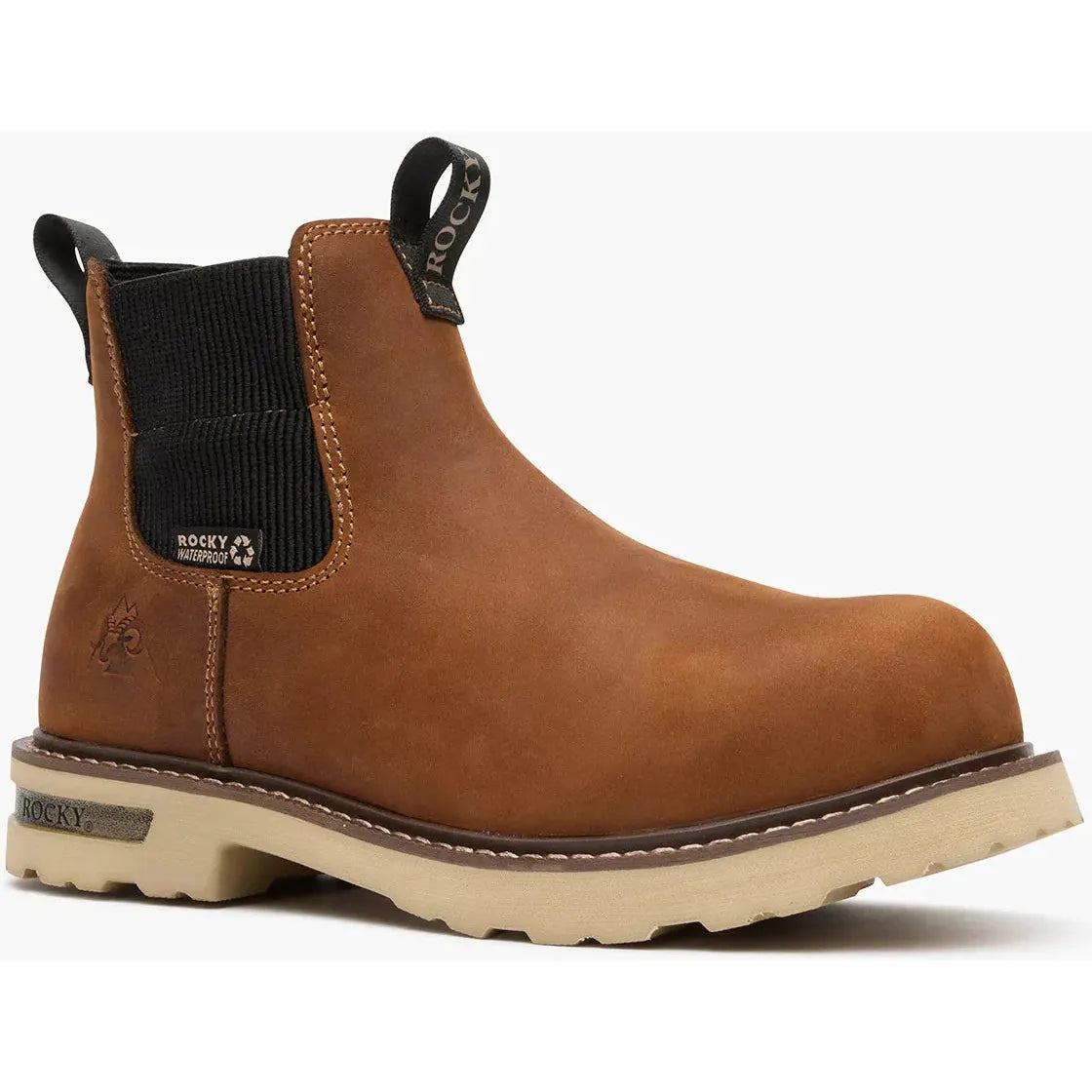 Rocky Women's Grindstone XTR 6” Waterproof Chelsea Work Boot- Brown- RKK0525 6 / Medium / Brown - Overlook Boots
