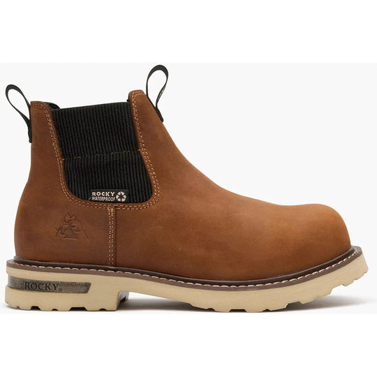 Rocky Women's Grindstone XTR 6” Waterproof Chelsea Work Boot- Brown- RKK0525 - Overlook Boots