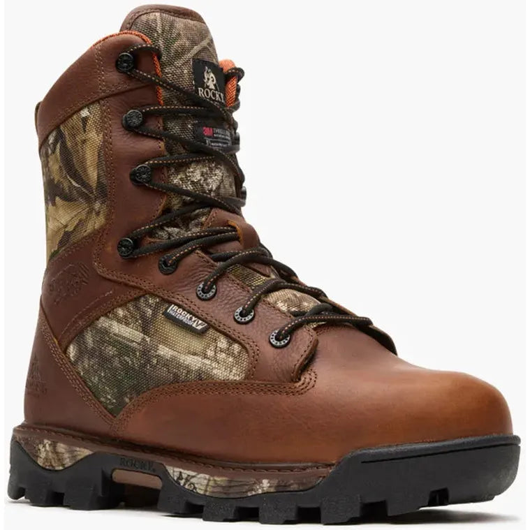 Rocky Men's BearClaw 9" WP 1000 Insulated Hunting Boot- Brown- RKS0695 8 / Medium / Brown - Overlook Boots