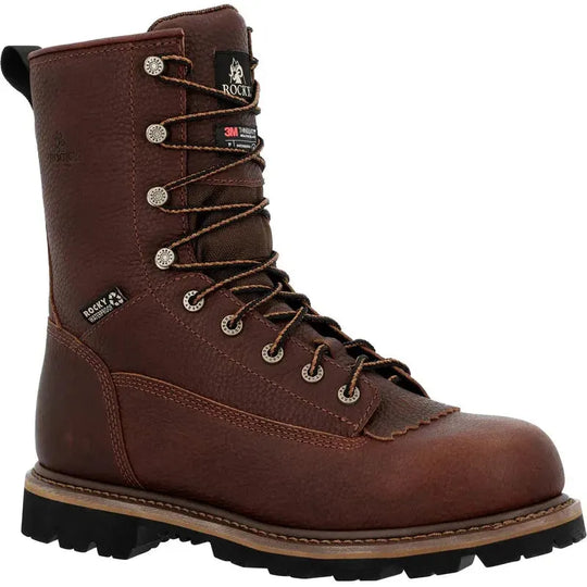 Rocky Men's Ranger 9" Waterproof 400G Insulated Outdoor Boot - Brown - RKS0711 8 / Medium / Brown - Overlook Boots