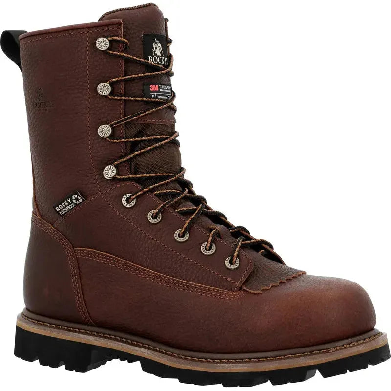 Rocky Men's Ranger 9" WP 400G Insulated Outdoor Boot- Brown- RKS0711 8 / Medium / Brown - Overlook Boots