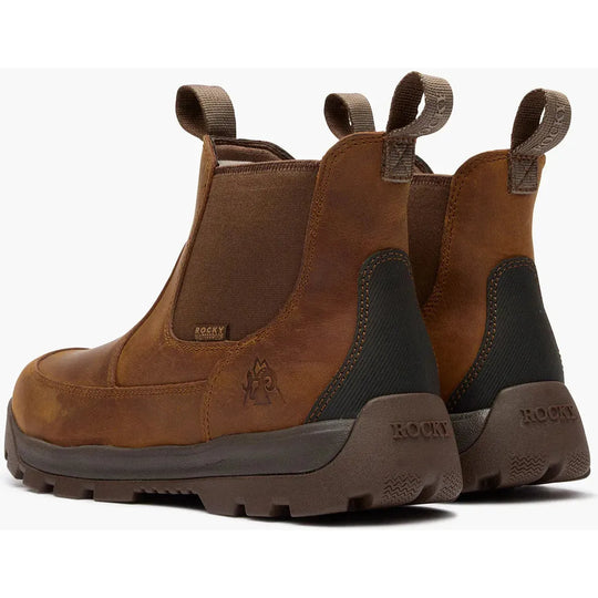 Rocky Men's Backlands 6" Waterproof Outdoor Chelsea Work Boot- Brown- RKS0721 - Overlook Boots