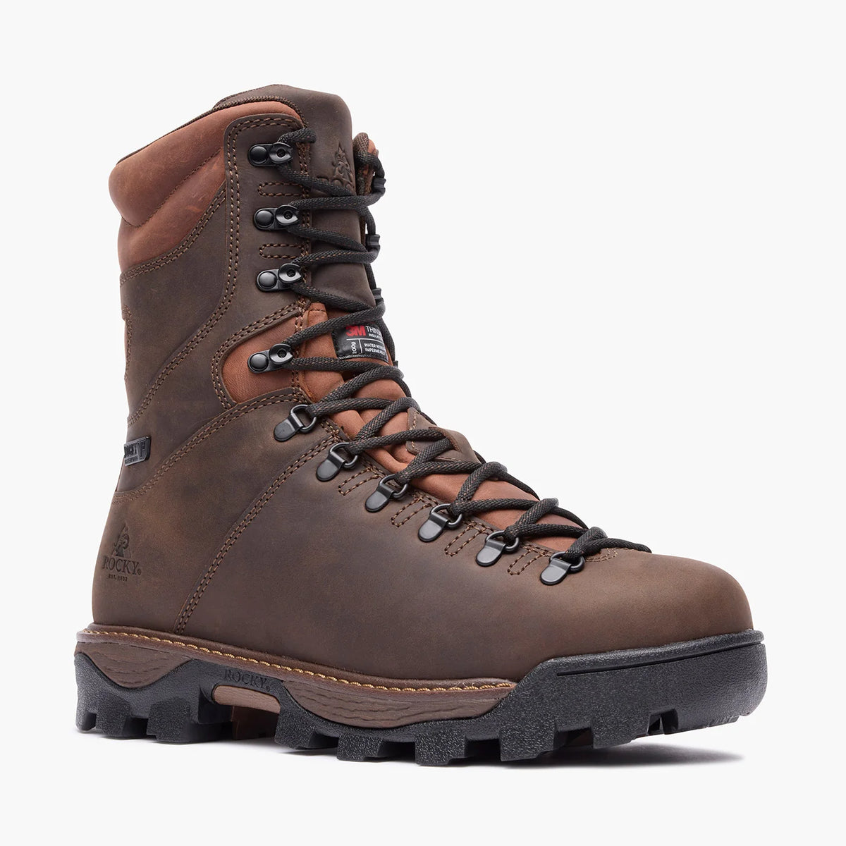 Rocky Men's Bearclaw HD 9" 200G Insulated Outdoor Hunt Boot - Brown - RKS0729 8 / Medium / Brown - Overlook Boots