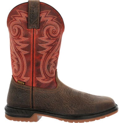 Rocky Men's Worksmart 11" Waterproof Composite Toe Western Work Boot -Brown- RKW0385 7.0 / Medium / Brown - Overlook Boots