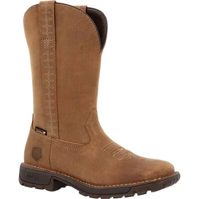 Rocky Women's Legacy 11" Square Toe WP Western Work Boot -Brown- RKW0416  - Overlook Boots