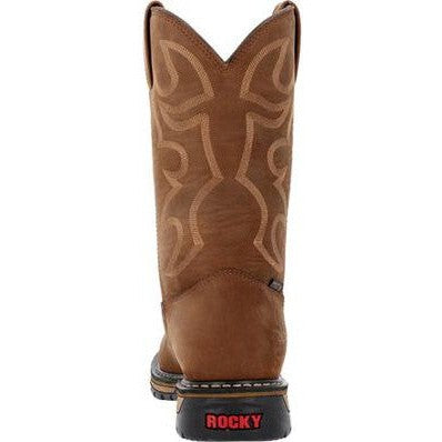 Rocky Men's Original Ride 11" Steel Toe WP Western Work Boot -Brown- RKW0419  - Overlook Boots