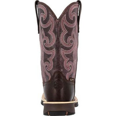 Rocky Women's Rosemary 11" Square Toe WP Western Work Boot -Brown- RKW0422  - Overlook Boots