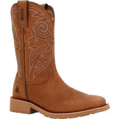Rocky Men's Monocrepe 12" Square Toe Western Boot -Cognac- RKW0433 7.0 / Medium / Brown - Overlook Boots