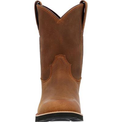 Rocky Men's Monocrepe 9" Round Toe Pull On Western Work Boot - Brown - RKW0461 - Overlook Boots