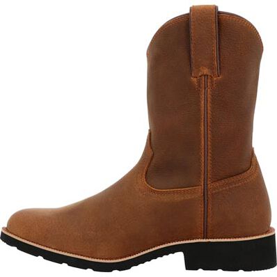 Rocky Men's Monocrepe 9" Round Toe Pull On Western Work Boot - Brown - RKW0461 - Overlook Boots