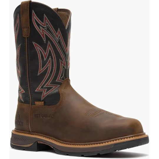 Rocky Men's Ride Lte 11" Waterproof MET Guard Western Work Boot- Brown- RKW0477 7.0 / Medium / Brown - Overlook Boots