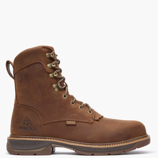 Rocky Men's Ride LTE 8" Waterproof Western Work Boot - Brown - RKW0479