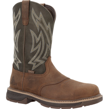 Rocky Men's Ride Lte 11" Carbon Toe Western Work Boot - Brown - RKW0481 7 / Medium / Brown - Overlook Boots