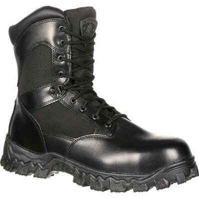 Rocky Men's Alpha Force 8" Soft Toe Waterproof 400G Ins Duty Boot- RKYD011 4.0 / Medium / Black - Overlook Boots