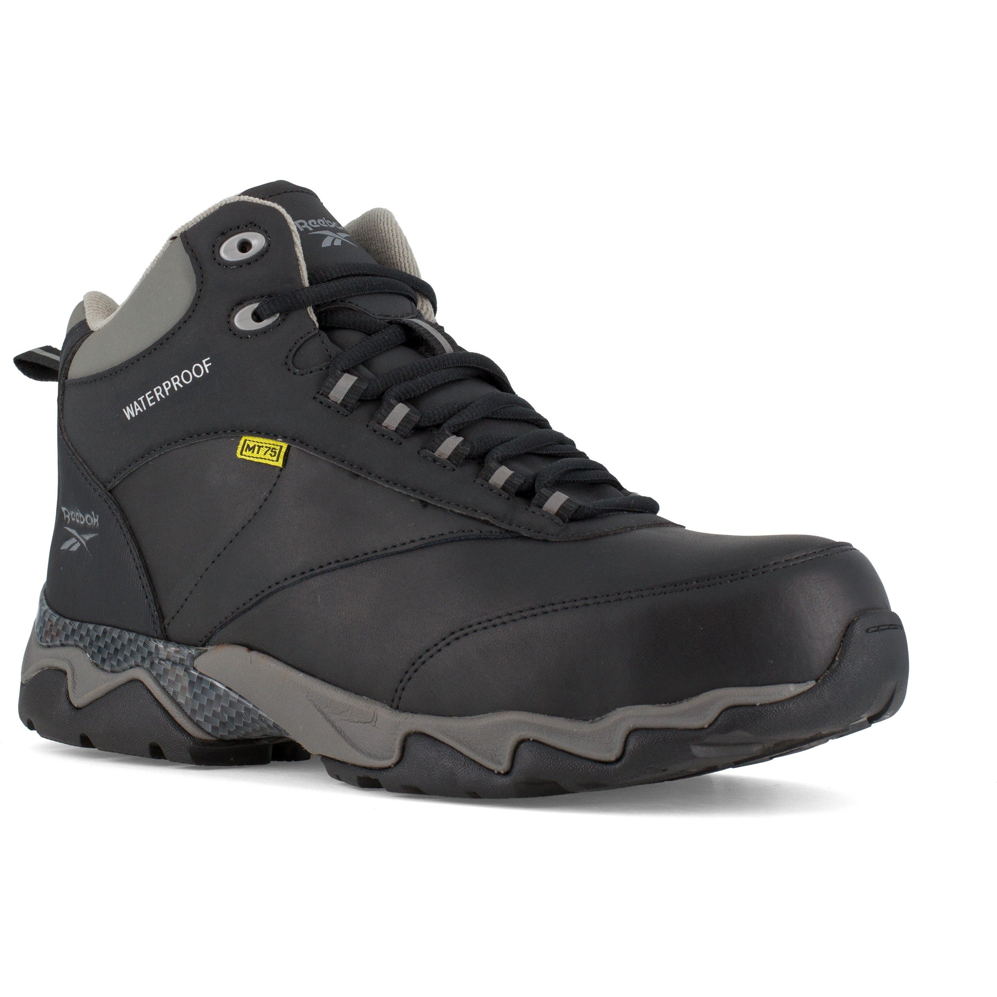 Reebok Men's Beamer Composite Toe Waterproof Athletic Work Boot- Black- RB1067 4 / Medium / Black - Overlook Boots