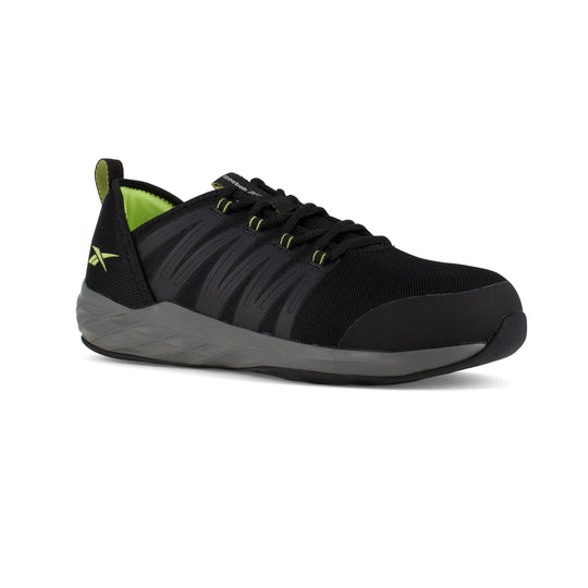 Reebok Men's Astroride Steel Toe Athletic Work Shoe- Black- RB2214 7.0 / Medium / Black - Overlook Boots