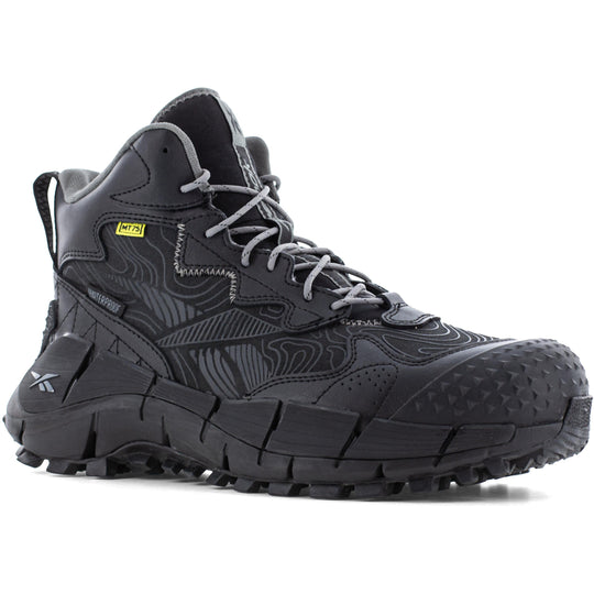 Reebok Men's Zig Kinetica Trail Inspired Waterproof Metguard Work Boot- Black- RB3022 7.0 / Medium / Black - Overlook Boots