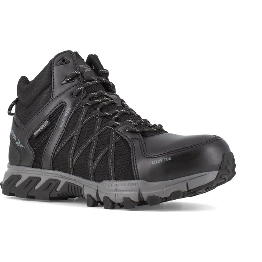 Reebok Men's Trailgrip Alloy Toe Waterproof Hiker Work Boot- Black- RB3401 8.0 / Medium / Black - Overlook Boots