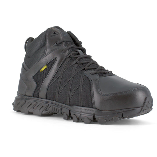 Reebok Men's Trailgrip Alloy Toe Waterproof CushGuard Hiker Work Boot- Black- RB3405 4.0 / Medium / Black - Overlook Boots