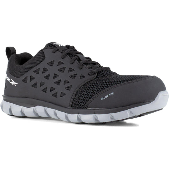 Reebok Women's Sublite Cushion Alloy Toe Athletic Work Shoe - Black - RB041 4 / Medium / Black - Overlook Boots
