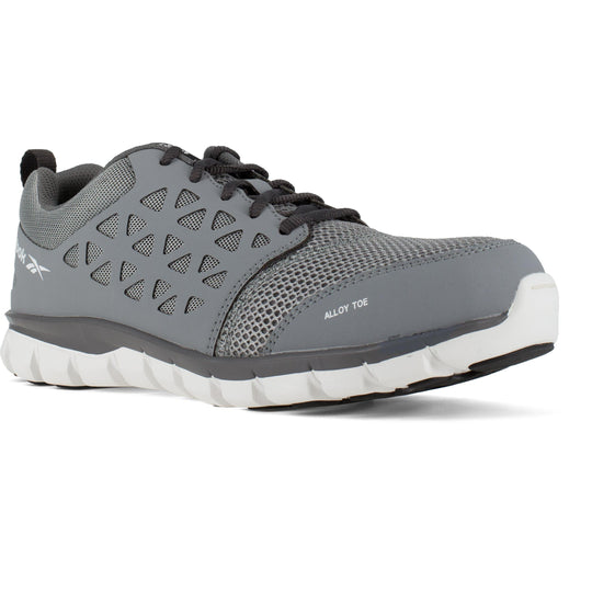 Reebok Men's Sublite Cushion Alloy Toe Athletic Work Shoe- Grey- RB4042 7.0 / Medium / Grey - Overlook Boots