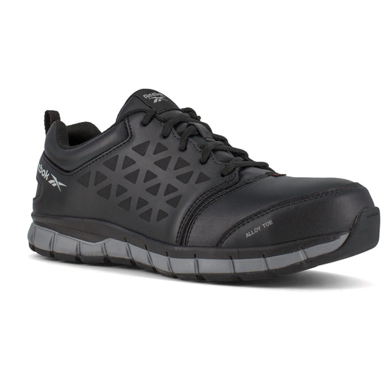 Reebok Men's Sublite Cushion Alloy Toe Athletic Work Shoe - Black - RB4049 4.0 / Medium / Black - Overlook Boots