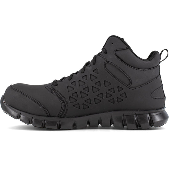 Reebok Men's Sublite Cushion Composite Toe Mid Cut Athletic Work Shoe- Black- RB4059 - Overlook Boots
