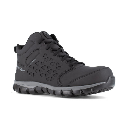 Reebok Women's Sublite Cushion Composite Toe Mid Cut Athletic Work Shoe - Black - RB406 6.0 / Medium / Black - Overlook Boots