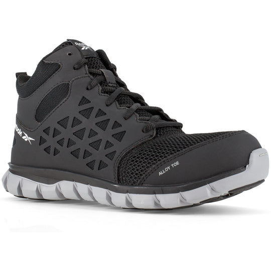 Reebok Women's Sublite Cushion Alloy Toe Athletic Work Shoe - Black - RB411 6 / Medium / Black - Overlook Boots